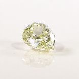 A GIA certified unmounted 1.16ct fancy light yellow pear modified brilliant-cut diamond, diamond