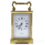 A French 8-day brass-cased carriage clock, by Mappin & Webb of London, striking on a gong, case