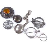 Various silver jewellery, including Scottish and Viking style