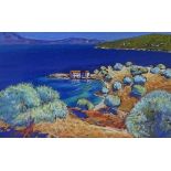 Roch, coloured pastels, Voyage a Volos, 9" x 14.5", framed