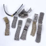 6 stainless steel watch straps, including Omega and Seiko