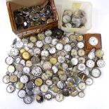 A large quantity of various pocket watches, movements, watch parts etc