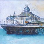 Clive Fredriksson, oil on canvas, Eastbourne Pier, 16" x 30", framed