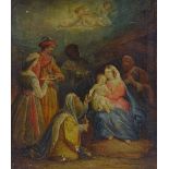 19th century oil on canvas, the holy family, unsigned, 24" x 20", unframed