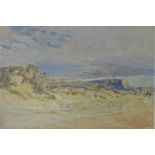 Edward Lear (1812 - 1888), watercolour, landscape near Damascus Syria, signed with monogram, 9" x