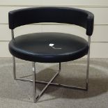 A Porada Sirio lounge chair by Giuseppe Vigano, in black leather, with maker's marks