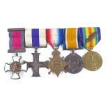 A Great War medal group awarded to Second Lt/Major W A C Stone Royal Field Artillery, comprising