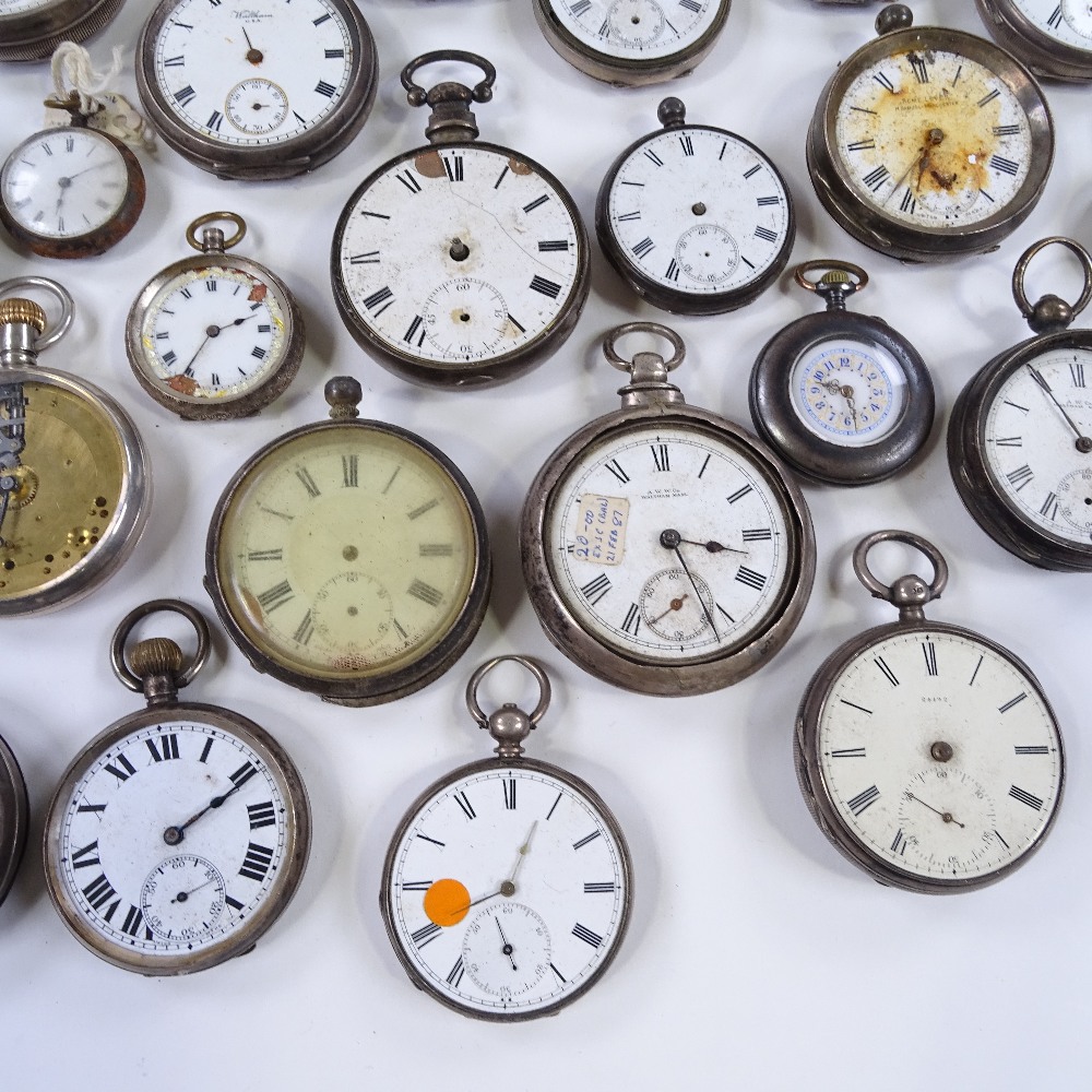 A large quantity of various silver-cased pocket and fob watches (approx 35) - Image 3 of 5