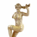 A 19th century carved ivory figure of a nude Classical woman, length 7.5cm