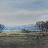 Watercolour, Agincourt landscape, indistinctly signed, 9" x 13"