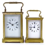 2 brass-cased carriage clocks