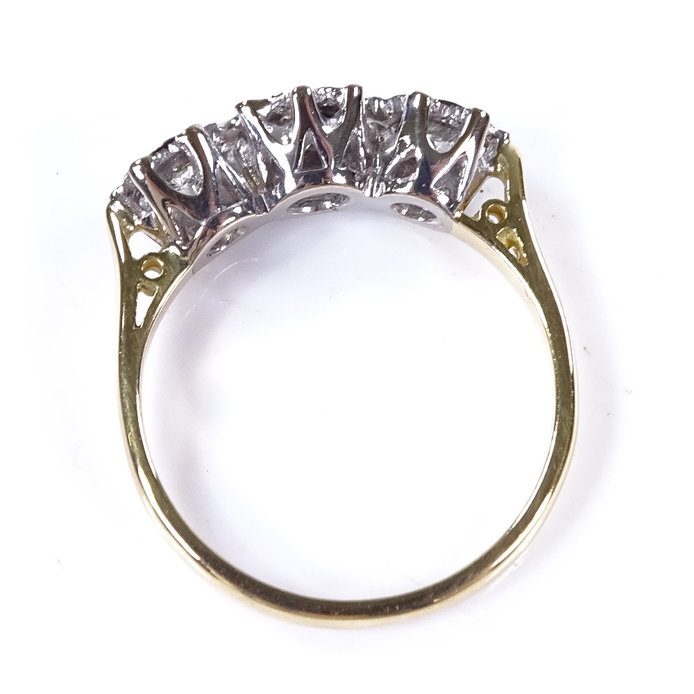 An 18ct gold diamond trilogy ring, total diamond content approx 0.72ct, setting height 6.5mm, size - Image 3 of 4