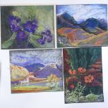 Angela Lovegrove, group of mixed media pastel/gouache paintings (7)