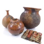 4 pieces of Pre-Columbian pottery, and a Peruvian textile group