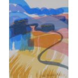 Kate Penoyre, colour screen print, landscape, signed in pencil, artist's proof, 10" x 8, framed