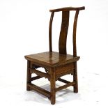 A 19th century Chinese elm low chair