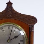 A mahogany-cased bracket clock, circa 1900, silvered dial signed William Batty & Sons of Manchester,