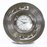 Christofle France, electroplate snake design clock, height 8.3cm