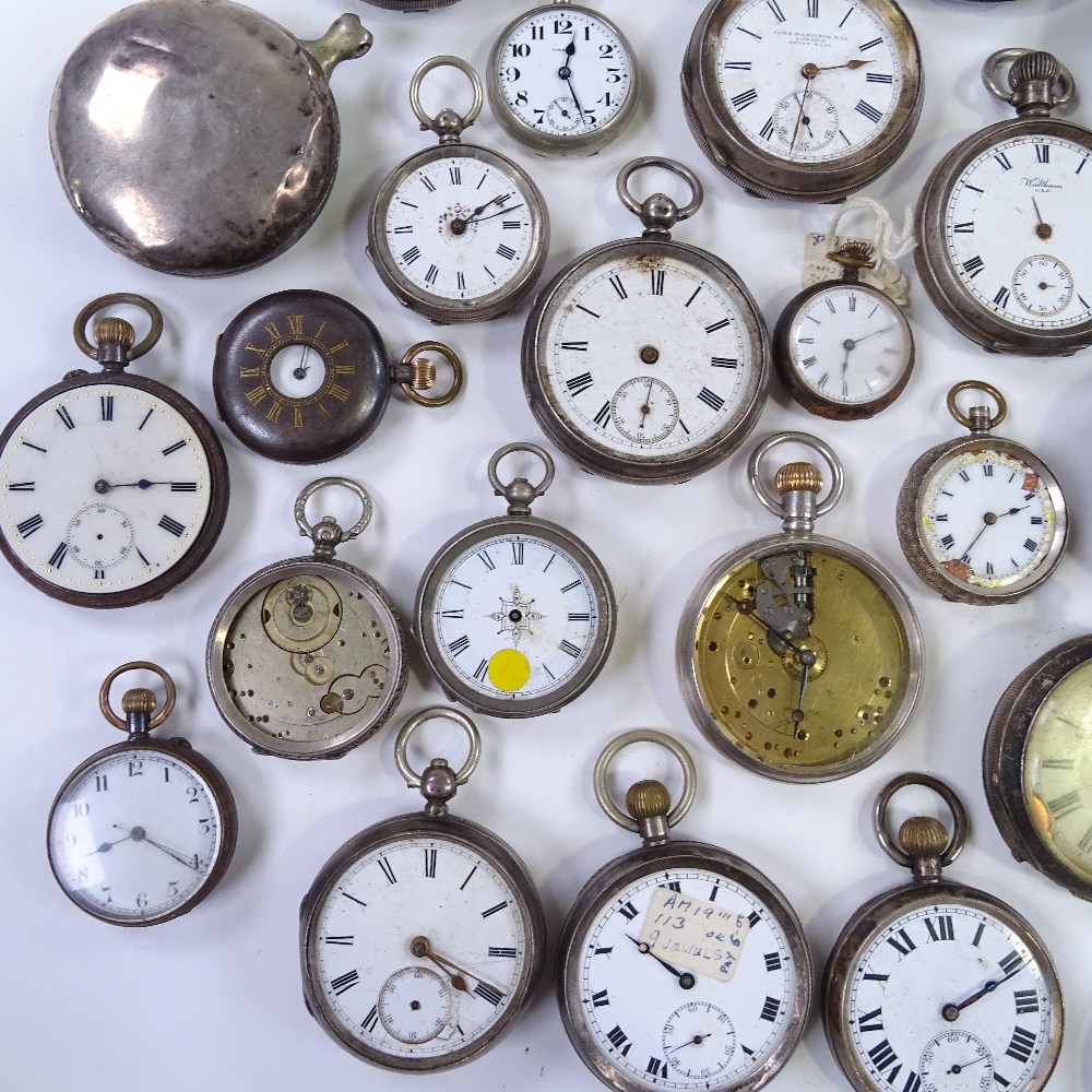 A large quantity of various silver-cased pocket and fob watches (approx 35) - Image 2 of 5
