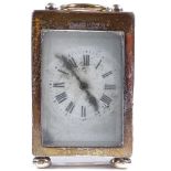 An Edwardian silver-cased miniature carriage clock, by J & R Griffin, hallmarks Chester 1906, height