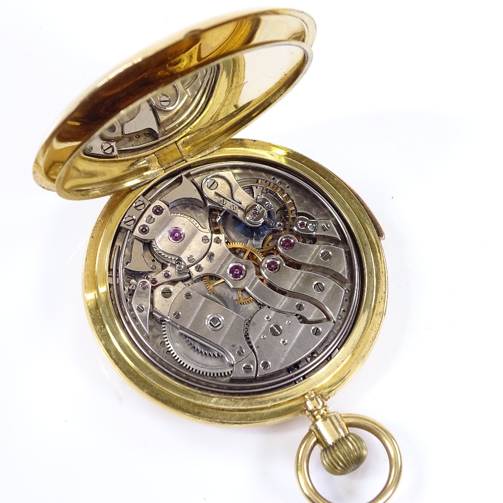 An 18ct gold full hunter side-wind minute repeating pocket watch, white dial with Roman numeral hour - Image 5 of 5