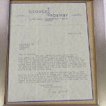 George Formby, a typed letter dated 1936 with original ink signature