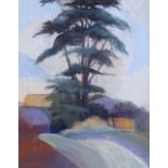 R Godden, coloured pastels, fir tree, 16" x 13", framed