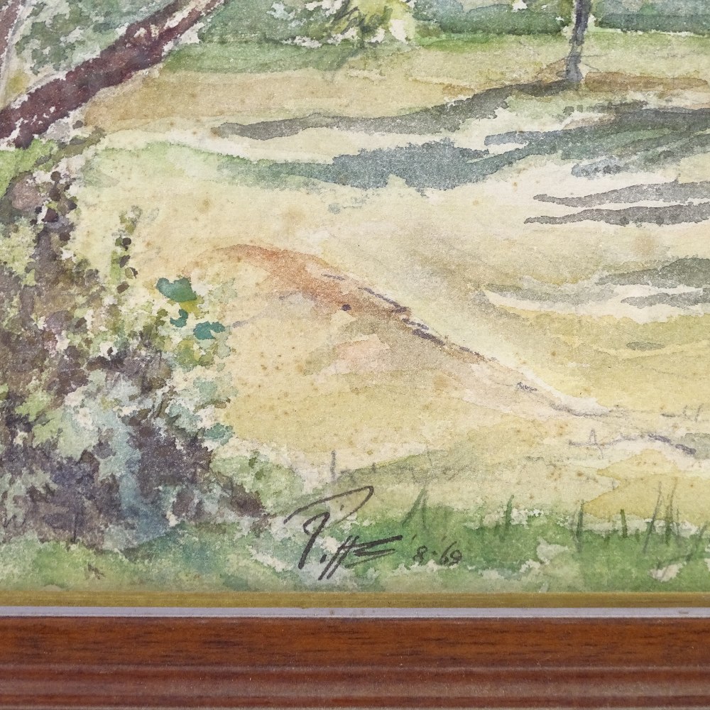 Arthur Pitts (Canadian 1889 -1972), watercolour, extensive mountain lake scene, signed and dated - Image 3 of 4