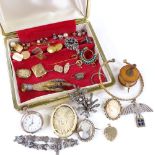 Various Victorian and later jewellery, including cufflinks, pendants and brooches