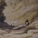 Claude Hulk (1865 - 1920), watercolour, on the road home, signed, 6.75" x 9.5", framed