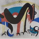 Joan Miro, colour lithograph, abstract composition, signed in pencil, image 16" x 20", framed