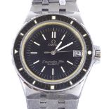 OMEGA - a stainless steel Seamaster 120M quartz wristwatch, 17 jewel movement with black dial,
