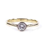 An 18ct gold solitaire diamond ring, diamond approx 0.25ct, setting height 5.2mm, size N, 2.8g