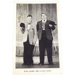 Laurel and Hardy, rare early photographic postcard with original ink signatures