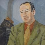 20th century Scottish School, oil on canvas, portrait of a man, unsigned, inscribed verso, 25" x