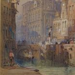Attributed to Samuel Prout (1783 - 1852), 2 19th century watercolours, Continental city scenes,