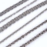 6 various silver bracelets, largest length 22cm, 103.3g total (6)