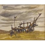 John Weeks (New Zealand, 1886-1965), watercolour, the plough, signed, inscribed verso with date July