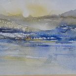 Donald Marriott, watercolour, winter evening Cumbria, 1984, 9" x 12", framed