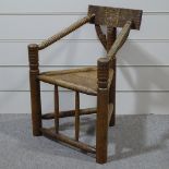 A 19th century oak and elm Turner's chair