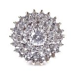 A 9ct gold diamond cluster cocktail ring, total diamond content approx 0.5ct, setting height 14.1mm,