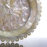 An Indian Goa mother-of-pearl plate, diameter 20cm