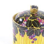 Delvaux Paris, Art Deco pottery preserve pot and cover, inscribed Atelier G Neilz, diameter 10cm