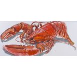 Clive Fredriksson, oil on board, lobster, 12" x 30"