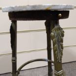 An early 19th century heavy brassjardiniere stand, the three supports having paw feet and...