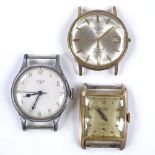 3 wristwatch heads, including Longines, Rotary and Roma (3)