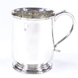 A silver pint mug, of plain cylindrical form, by Cooper Brothers & Sons Ltd, hallmarks Sheffield