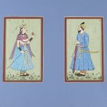 Indian School, pair of gouache paintings, full length portrait studies, text inscriptions verso, 5.