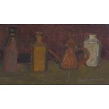 Dunbar Marshall-Malagola (1918 - 2001), oil on board, still life, 7" x 18", framed