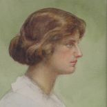 Leonard Ormonde, 2 watercolours, portraits of girls, 11" x 8", mounted